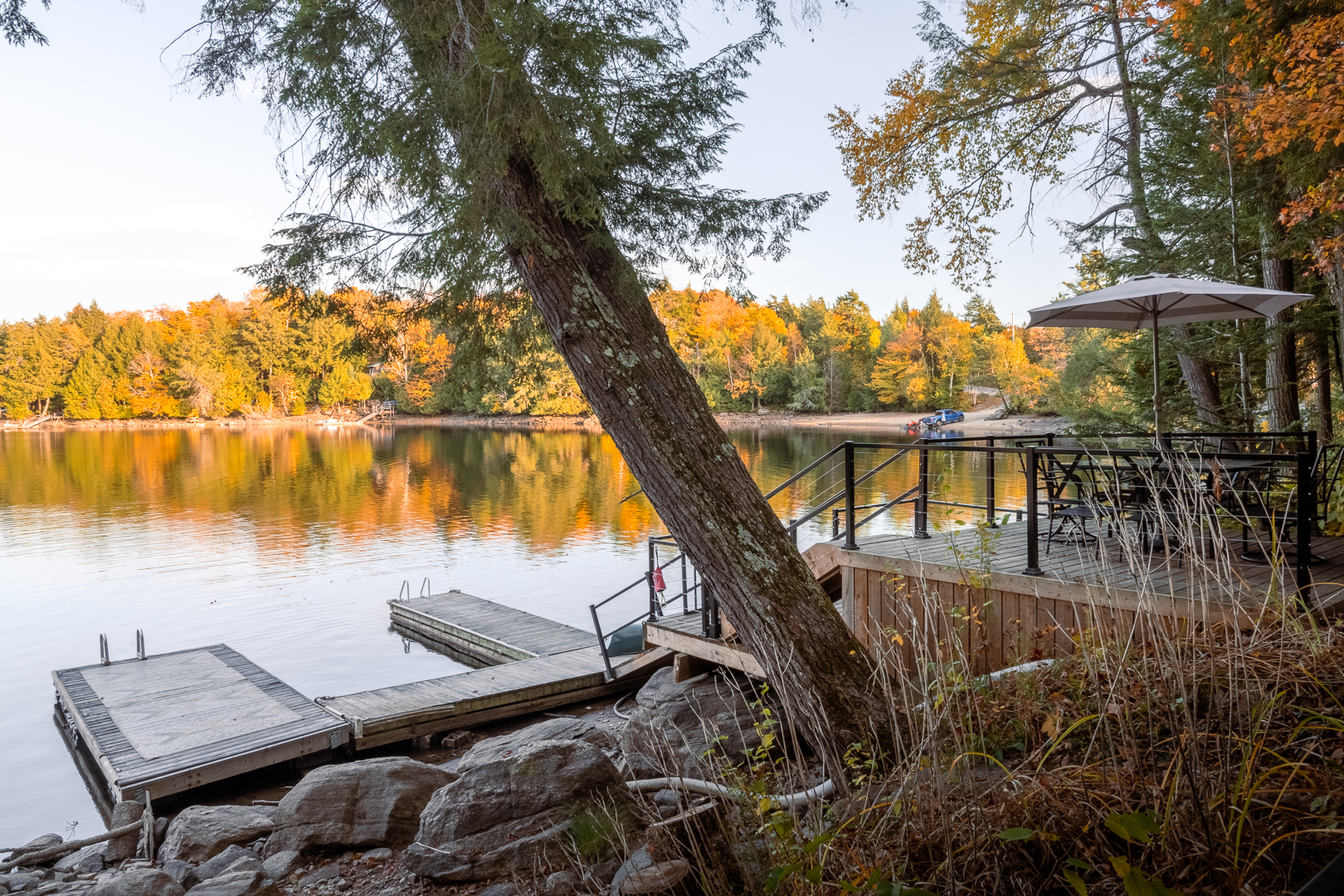 Private dock and lake