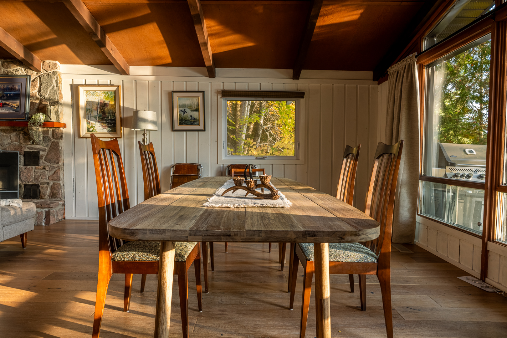 Dining area with lake view